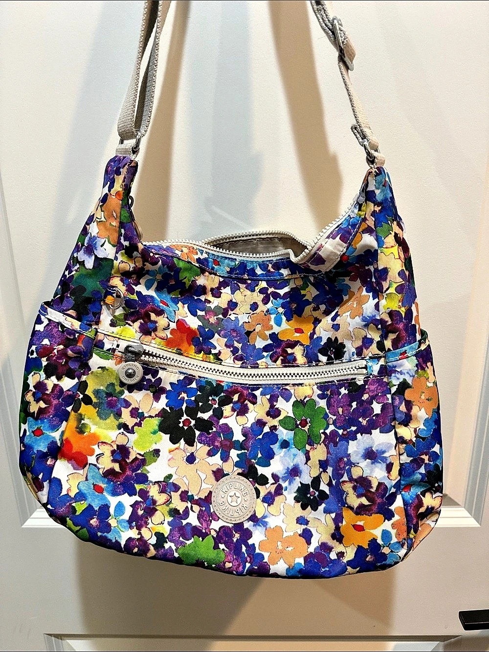 Kipling Floral Hobo Bag in Multicolor & Purple